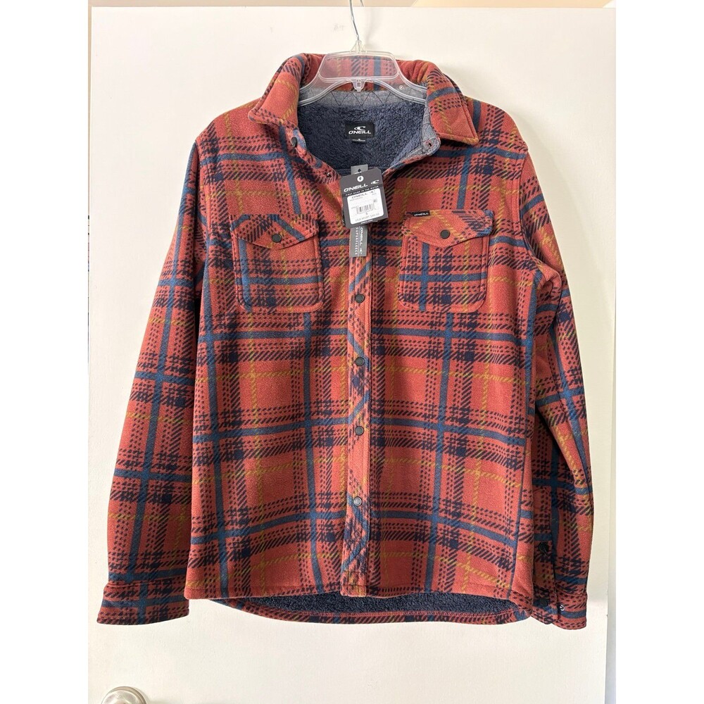 O'Neill NWT Plaid Superfleece Shacket Jacket S Sherpa Lined Flannel Men Coat